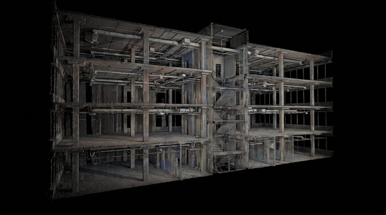 Point cloud of a multi-storey office building